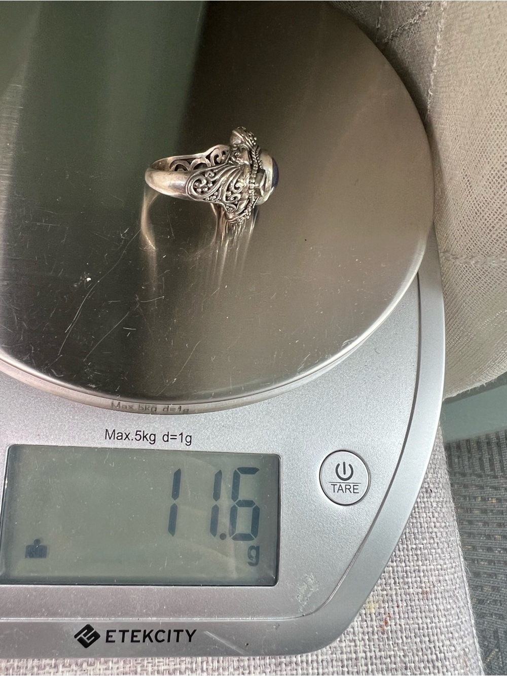 SARDA Tanzanite and Sterling silver Bali ring Size 7.5 11.6g - Picture 3 of 15